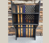 Handmade Police Rustic American Black Flag Duty Belt And Vest Rack